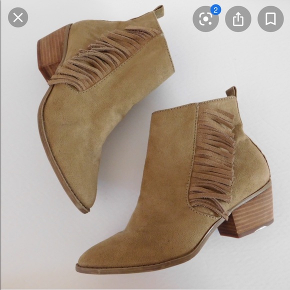 Suede Fringe Ankle Booties - Picture 4 of 4